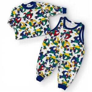 Vintage dinosaur colorful set baby 3m all over 2 piece